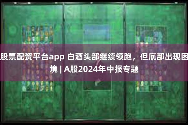 股票配资平台app 白酒头部继续领跑，但底部出现困境 | A股2024年中报专题