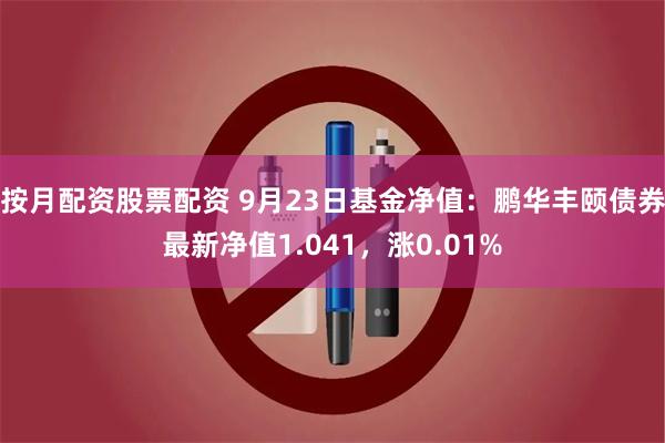 按月配资股票配资 9月23日基金净值：鹏华丰颐债券最新净值1.041，涨0.01%