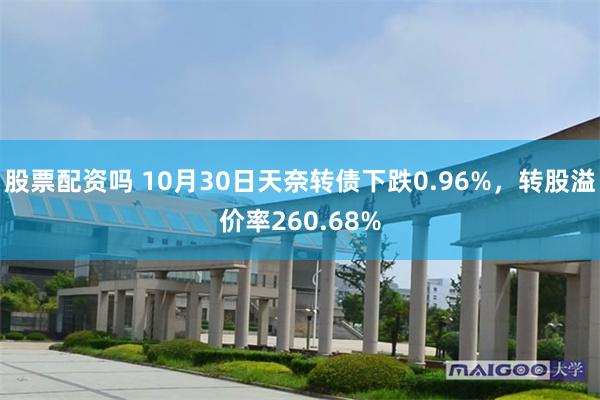 股票配资吗 10月30日天奈转债下跌0.96%，转股溢价率260.68%