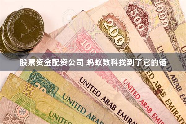 股票资金配资公司 蚂蚁数科找到了它的锚